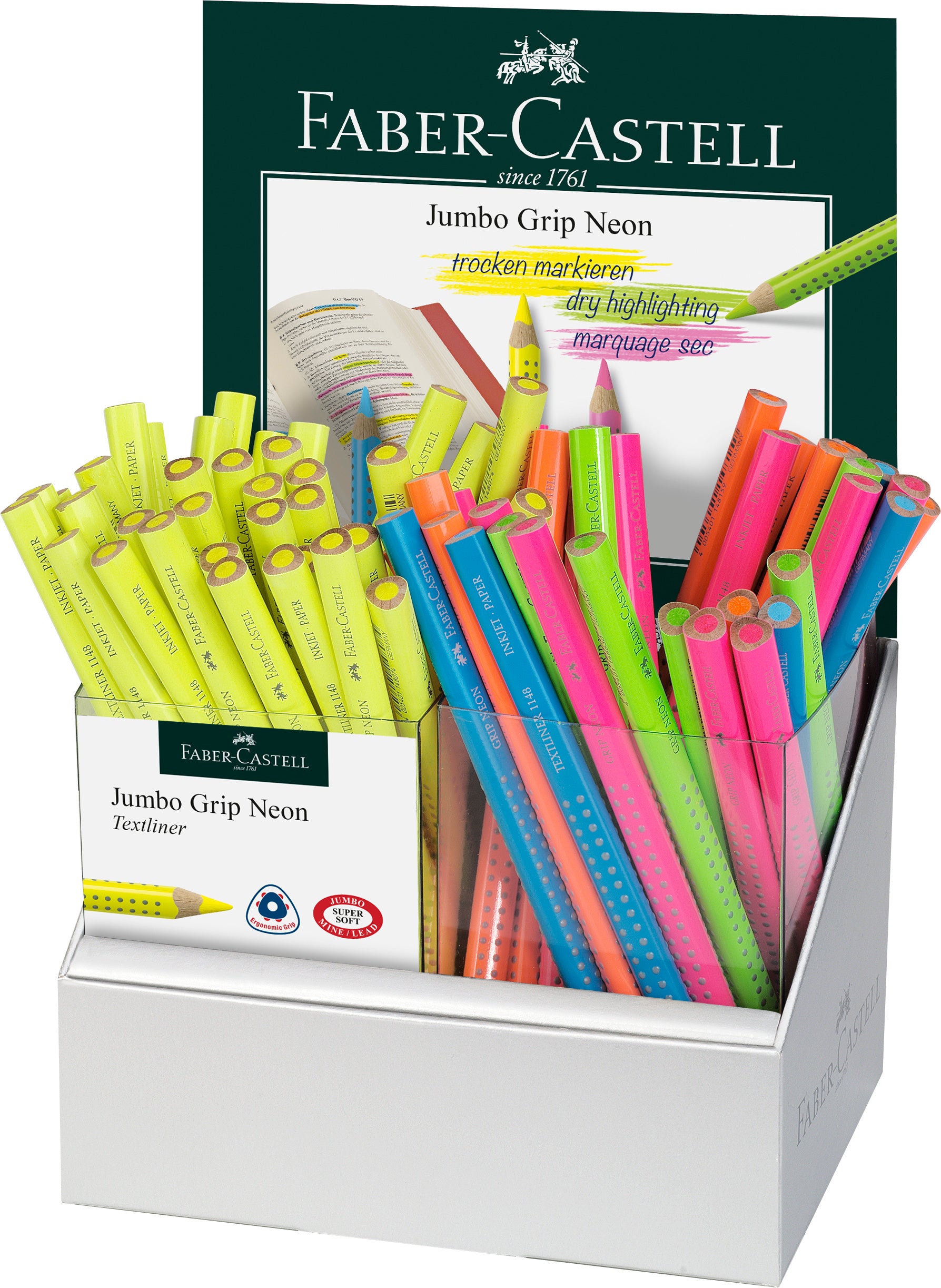 DISPLAY 72 BUC CREIOANE COLORATE NEON JUMBO GRIP FABER-CASTELL DISPLAY 72 BUC CREIOANE COLORATE NEON JUMBO GRIP FABER-CASTELL